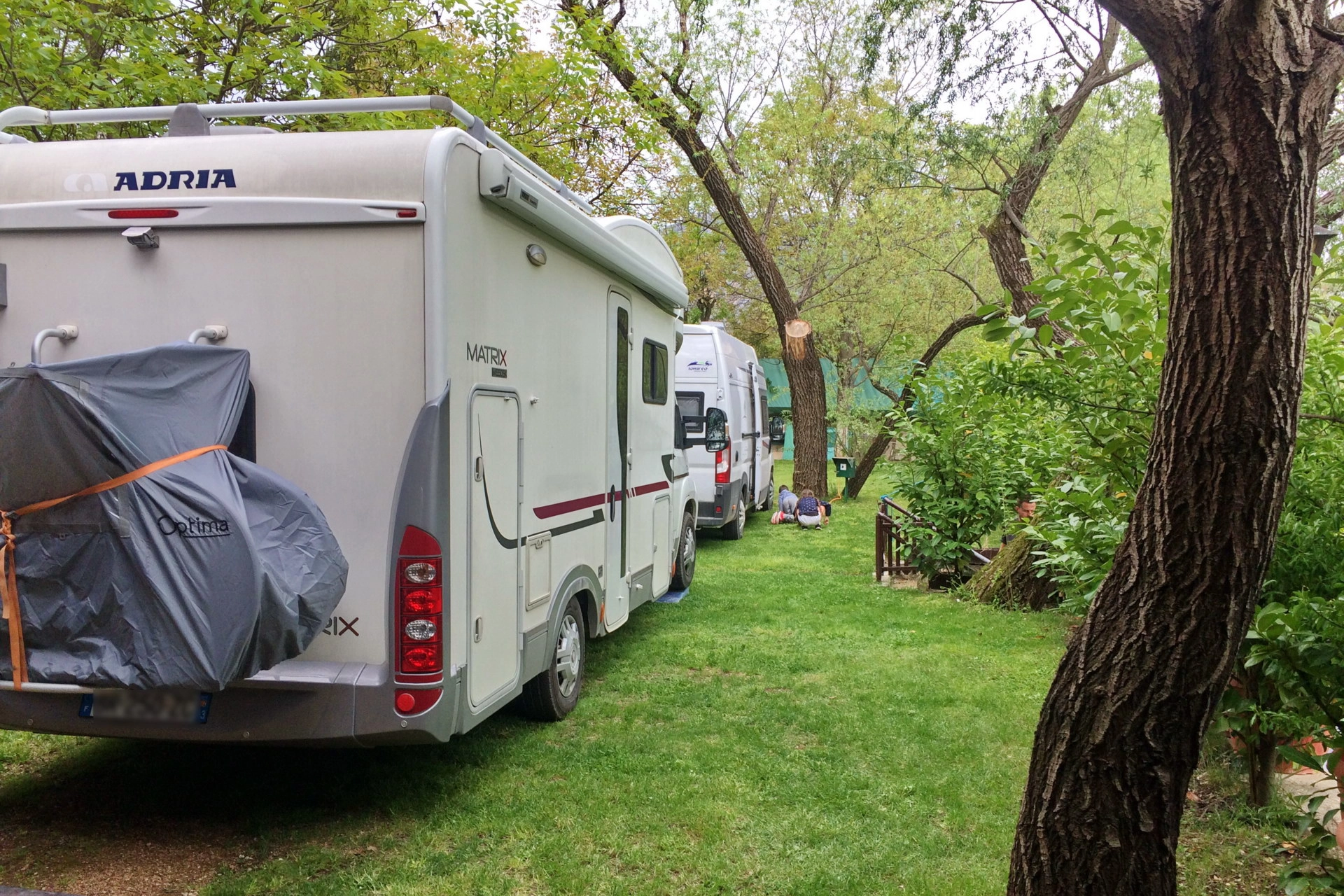 Row of Adria campers