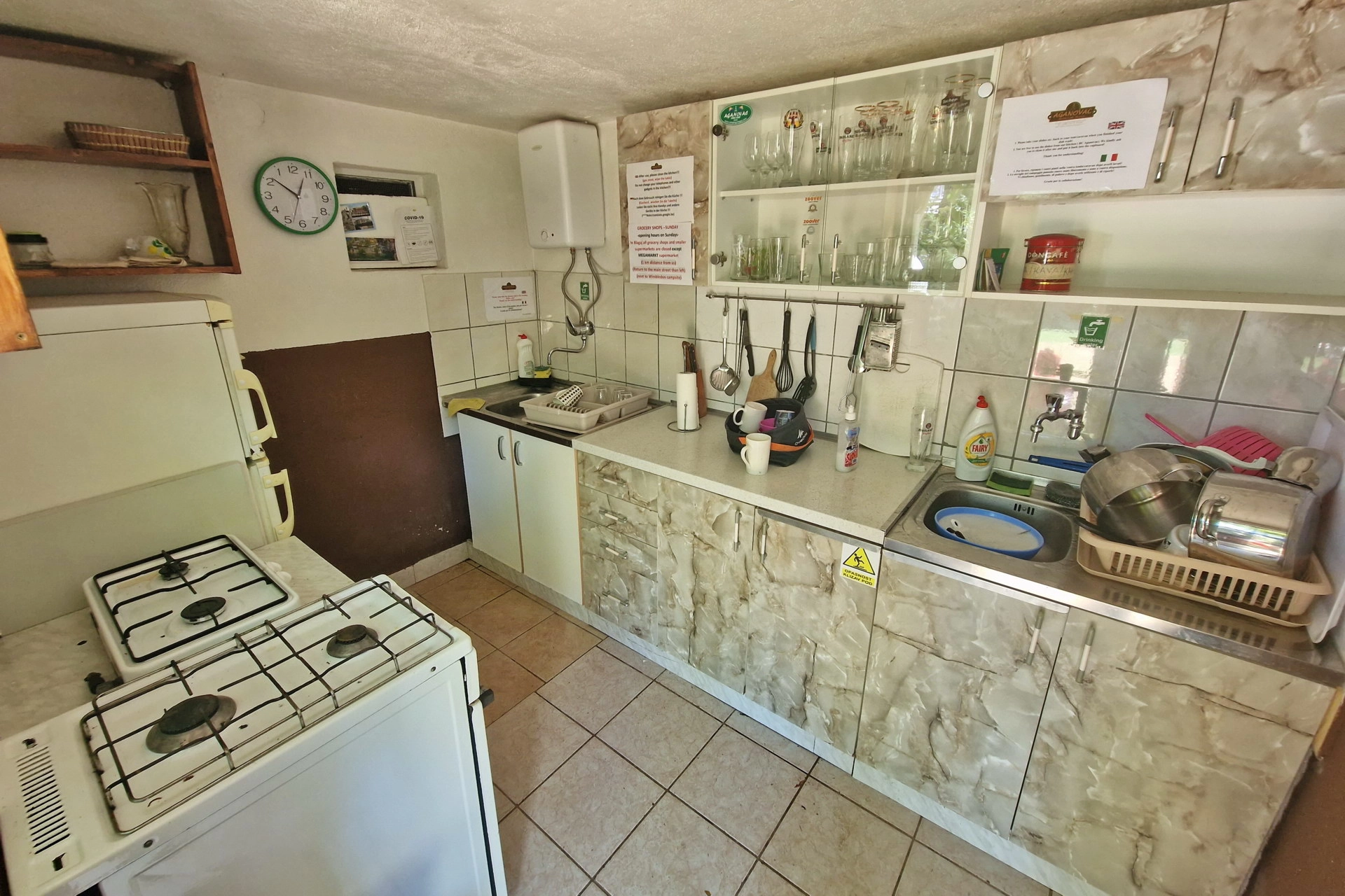 Communal camp kitchen at Camp Aganovac